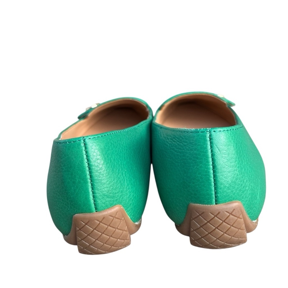 New Talbots Green Leather Francesca Pointed-Toe Slip On Driving Loafers 7 - Picture 3 of 10